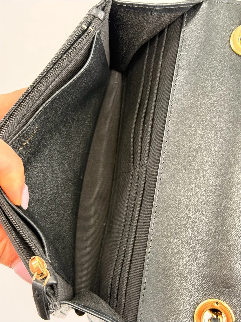Chanel Trendy CC Wallet On Chain in Black Lambskin Learher